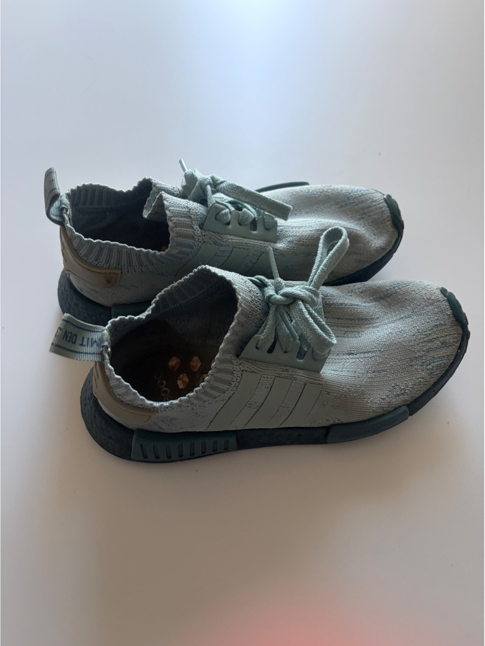 Adidas NMD R1 Primeknit Sneakers Light Blue Size 7